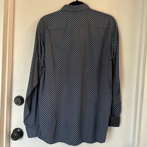 TED BAKER London Navy Blue Dot Flip Cuff Button Down Shirt large 5 - Picture 5 of 5